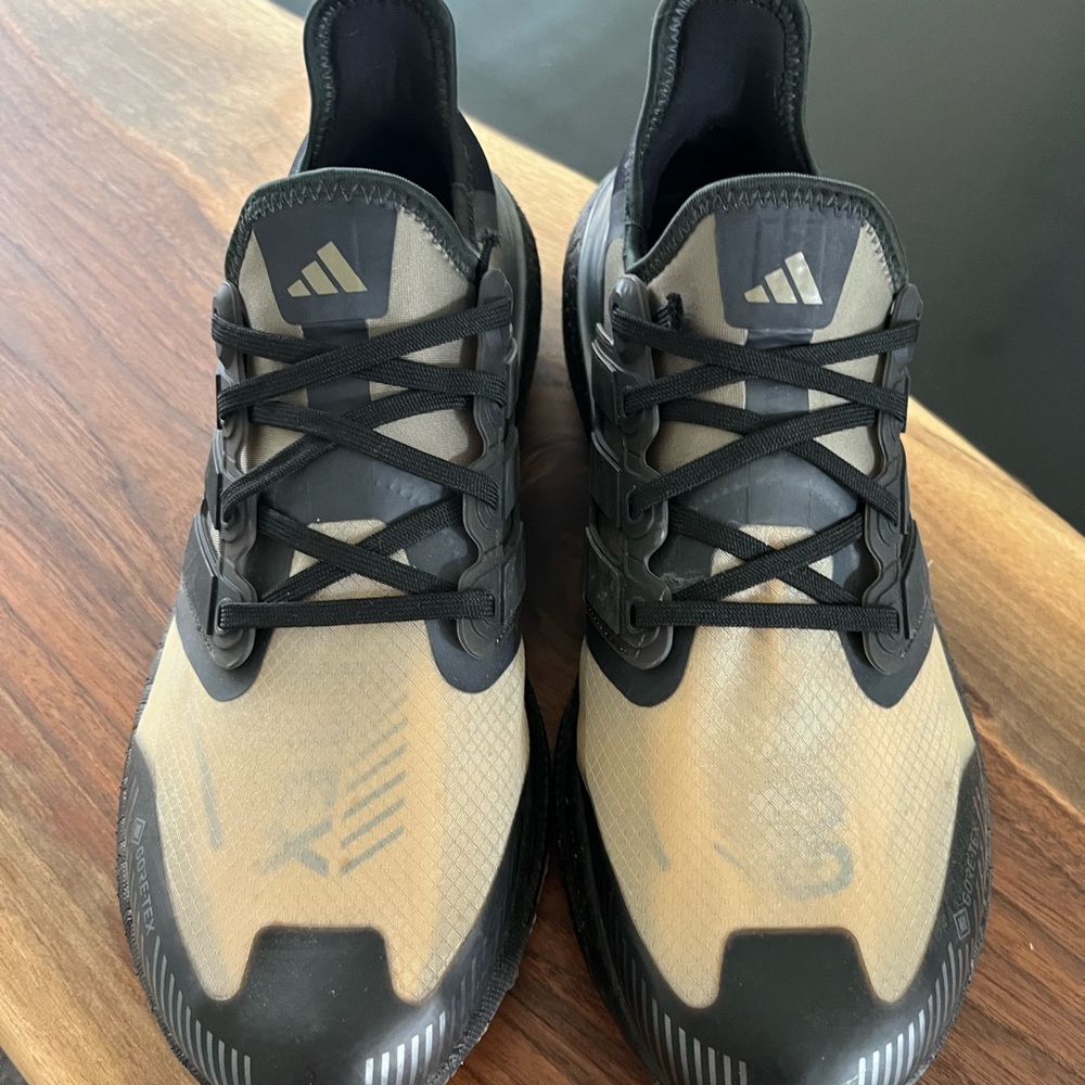 Adidas Black and Tan Sneakers